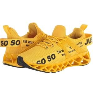 New JUST SO SO Men's Ginger Yellow Athletic Sneakers Shoes Size 43 US 9.5/10